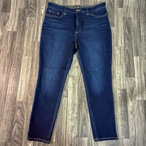 Lee Women’s Slim Fit Skinny Leg Mid Rise Jeans 16 Short Stretch Dark Wash
